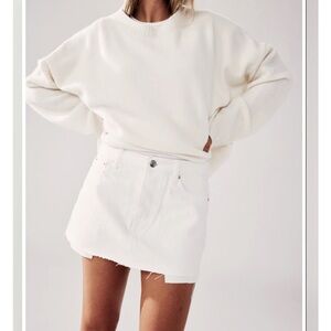 PARKE Classic White Denim Skirt